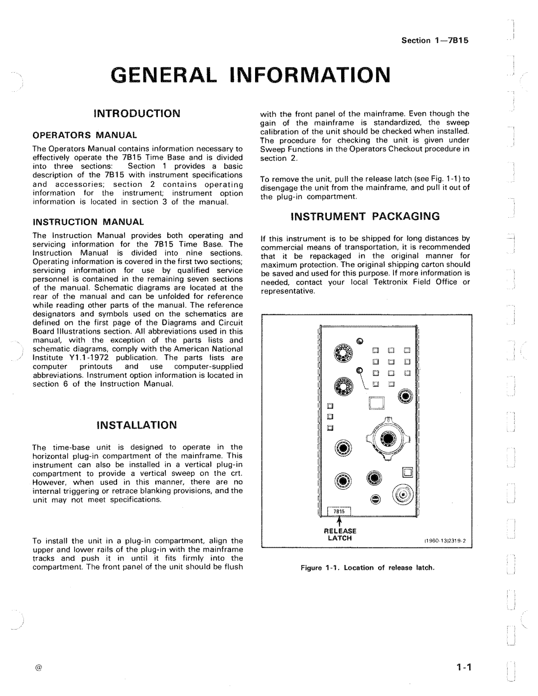 Tektronix 7B15 manual 