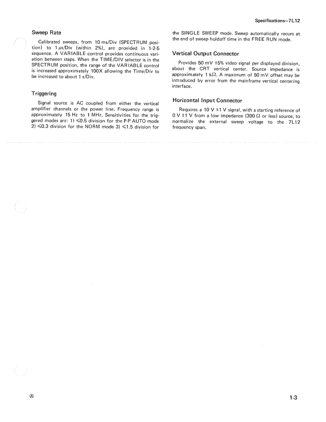 Tektronix 7L12 manual 