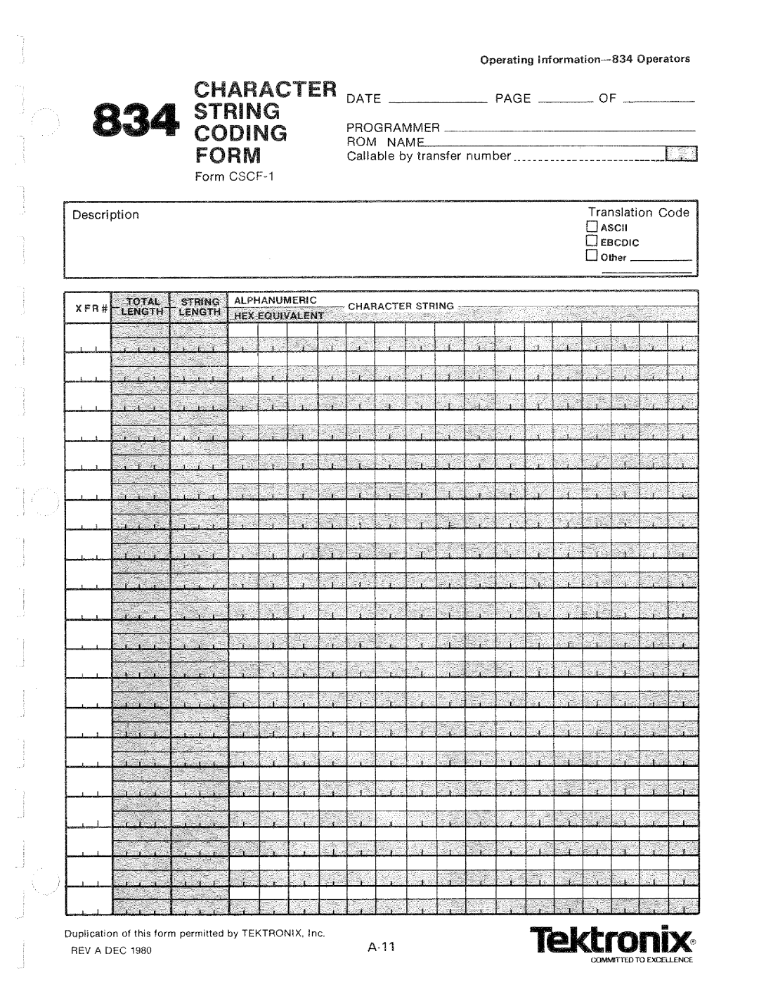 Tektronix 834 manual 