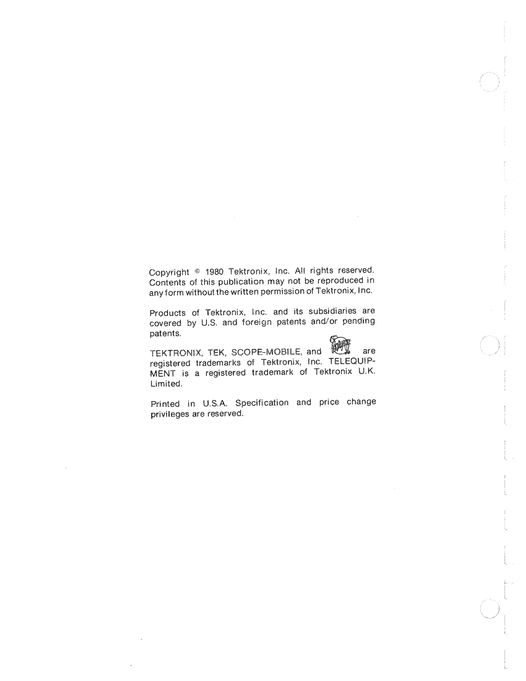 Tektronix 834 manual 