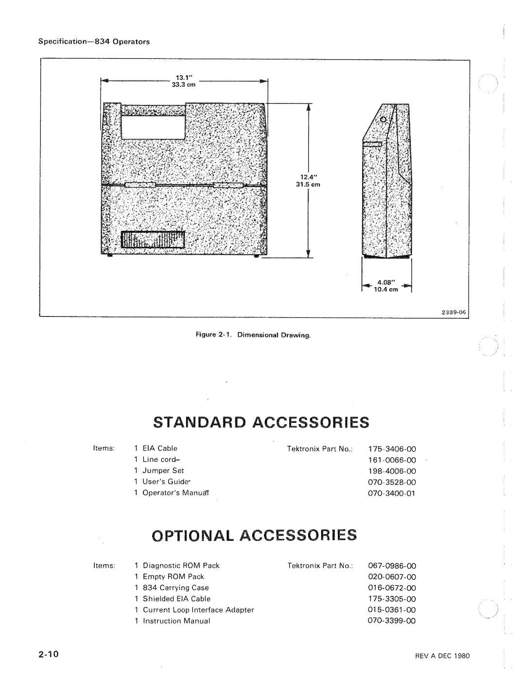 Tektronix 834 manual 