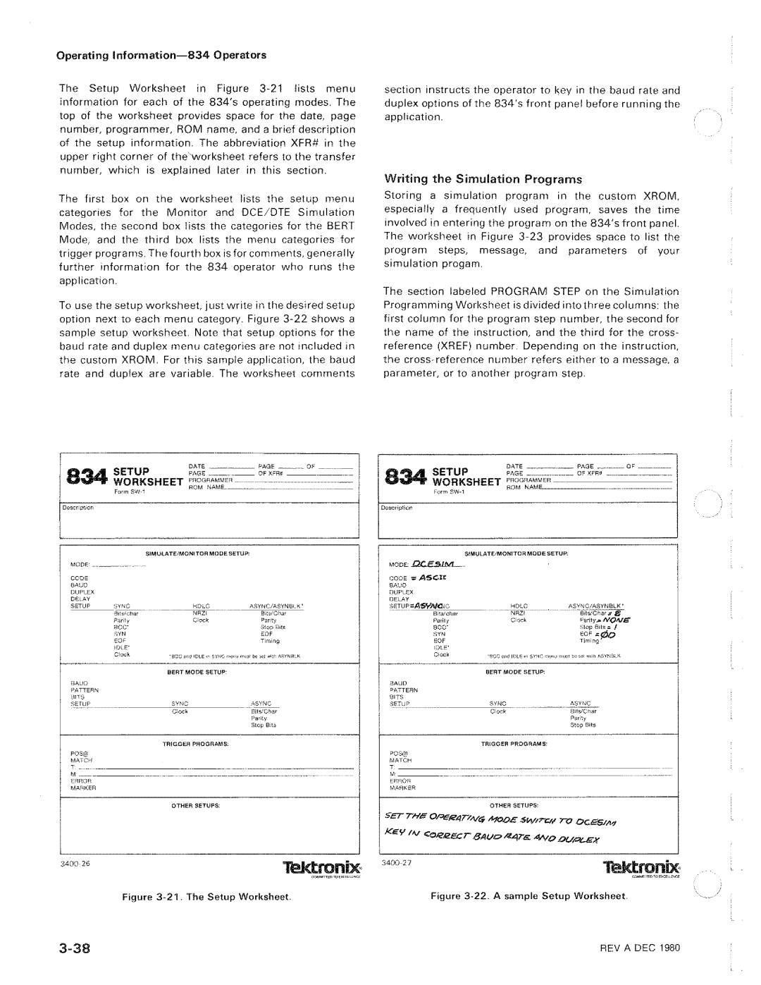 Tektronix 834 manual 