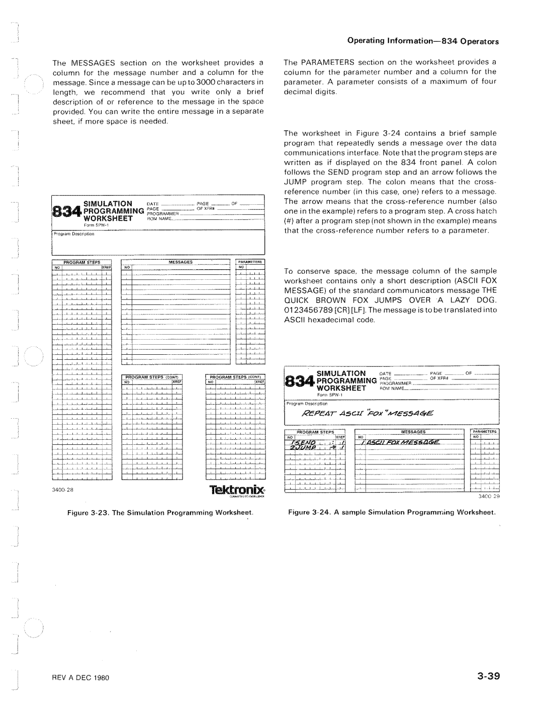 Tektronix 834 manual 