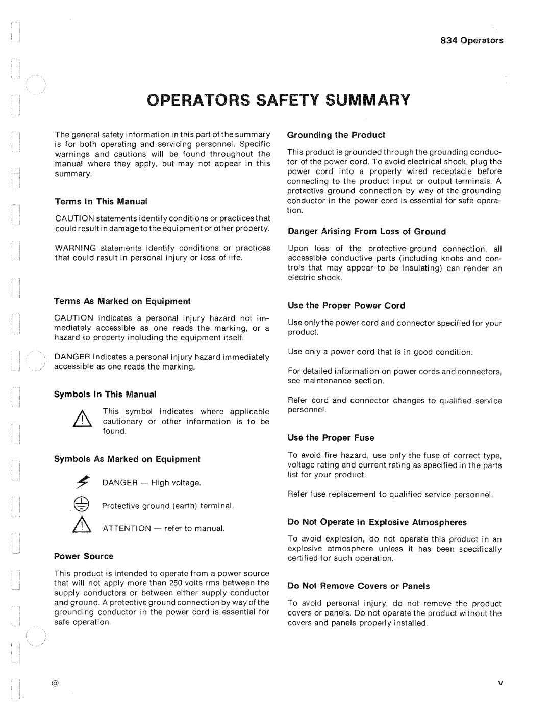 Tektronix 834 manual 