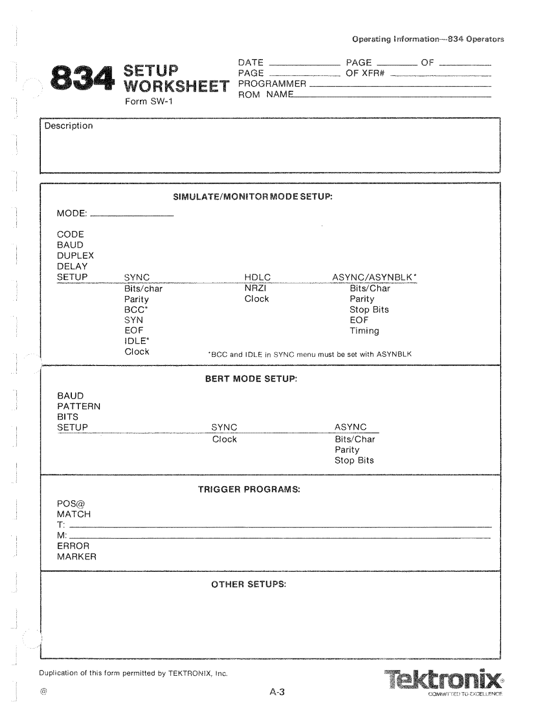 Tektronix 834 manual 