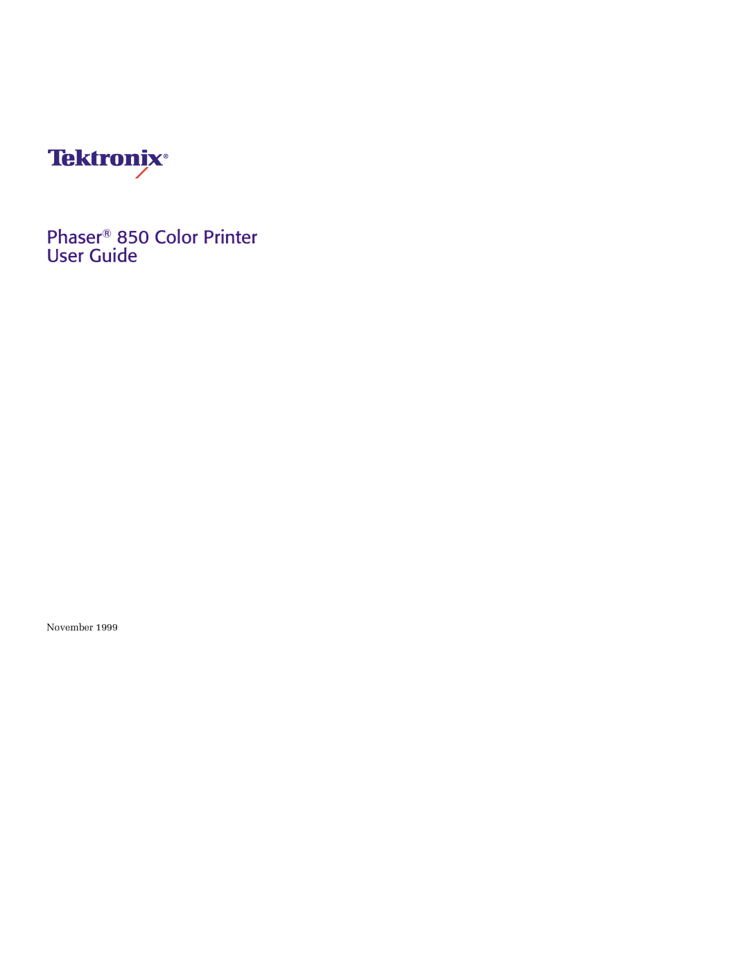 Tektronix manual Phaser 850 Color Printer User Guide 