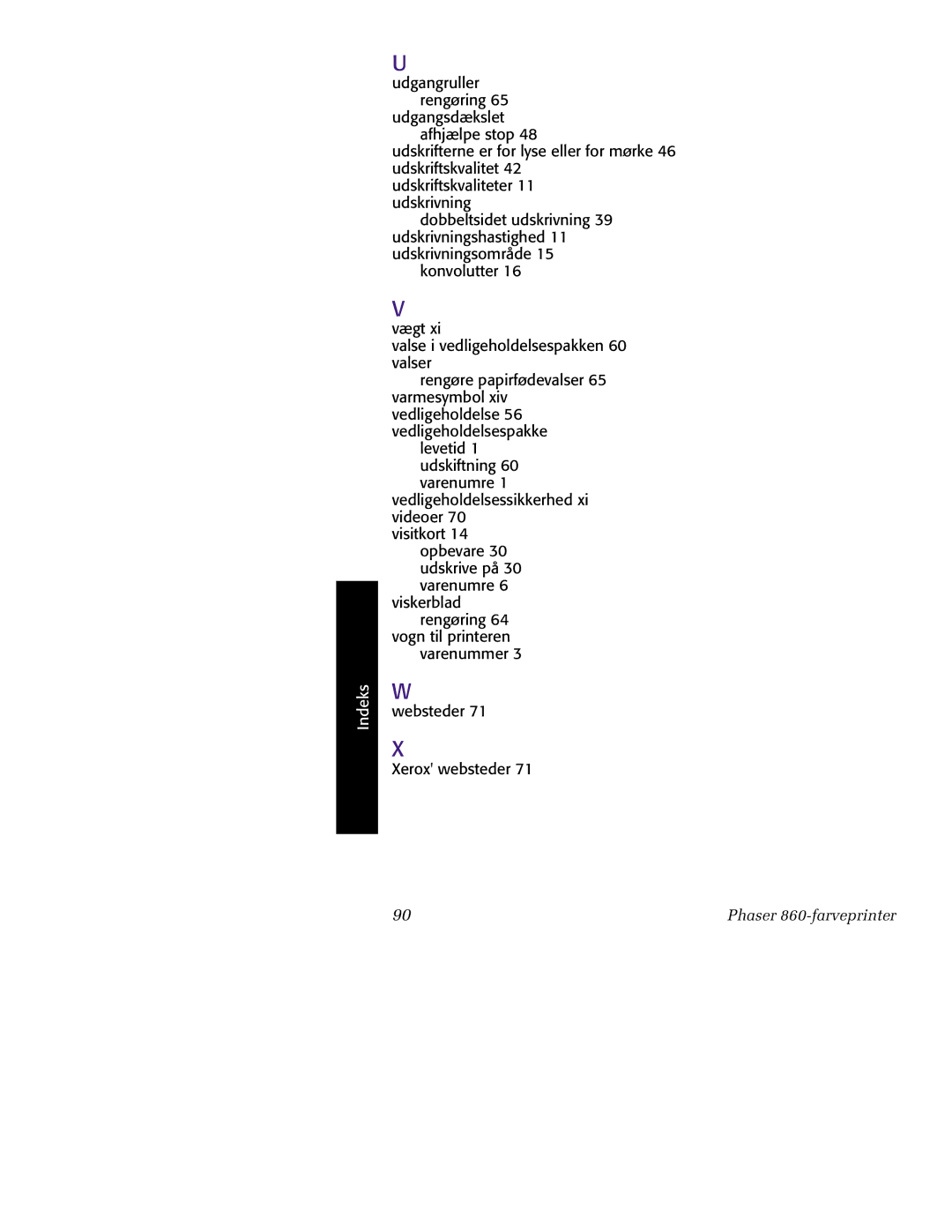 Tektronix 860 manual Indeks 