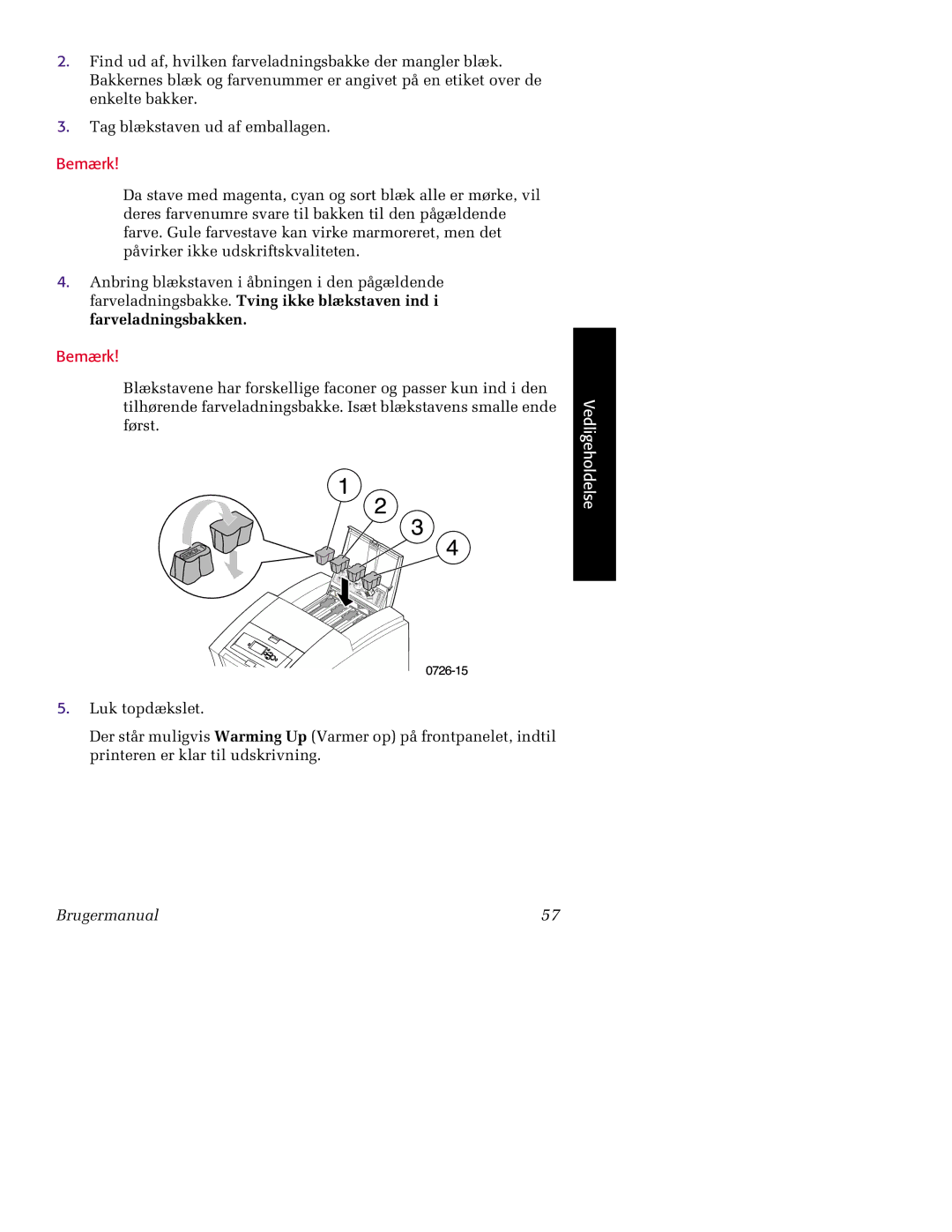 Tektronix 860 manual Bemærk 