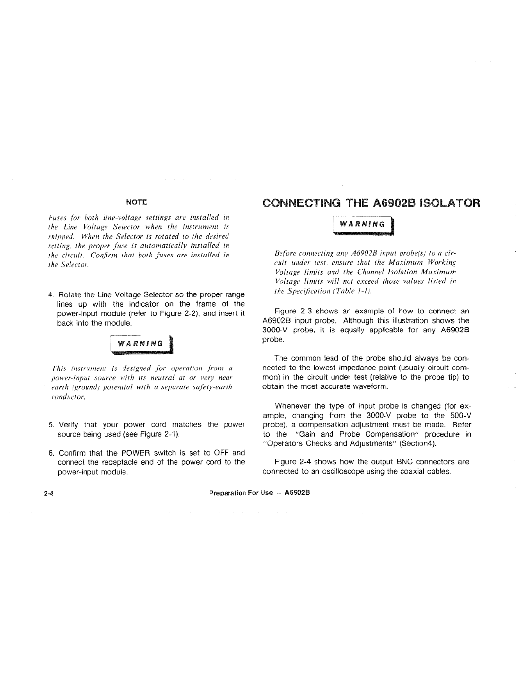 Tektronix A6902B manual 