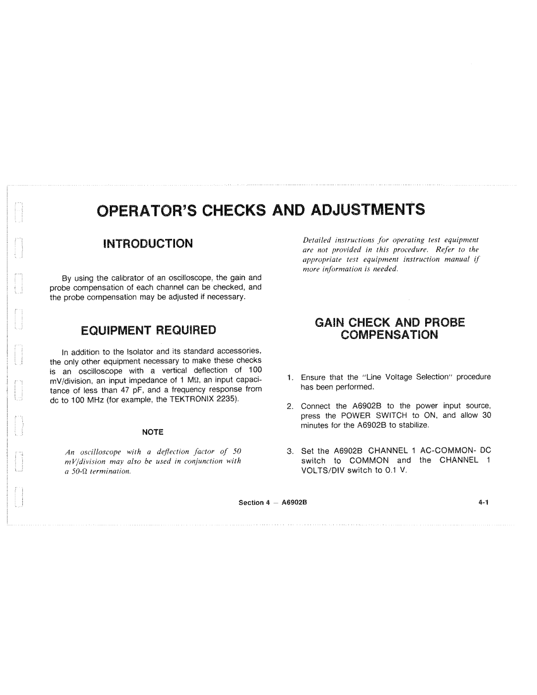 Tektronix A6902B manual 