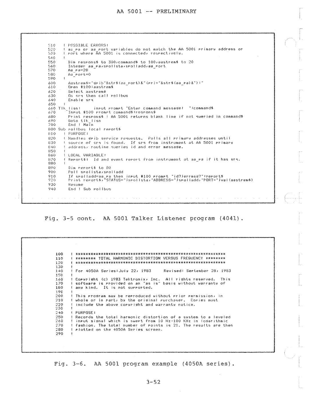 Tektronix AA 5001 manual 