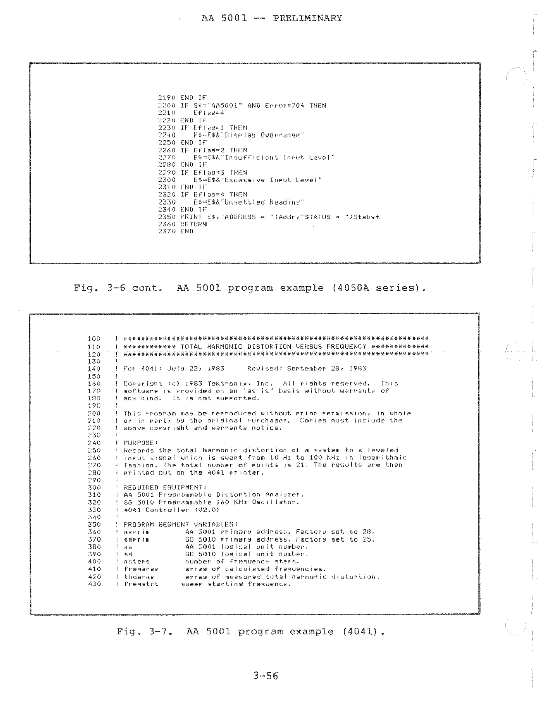 Tektronix AA 5001 manual 