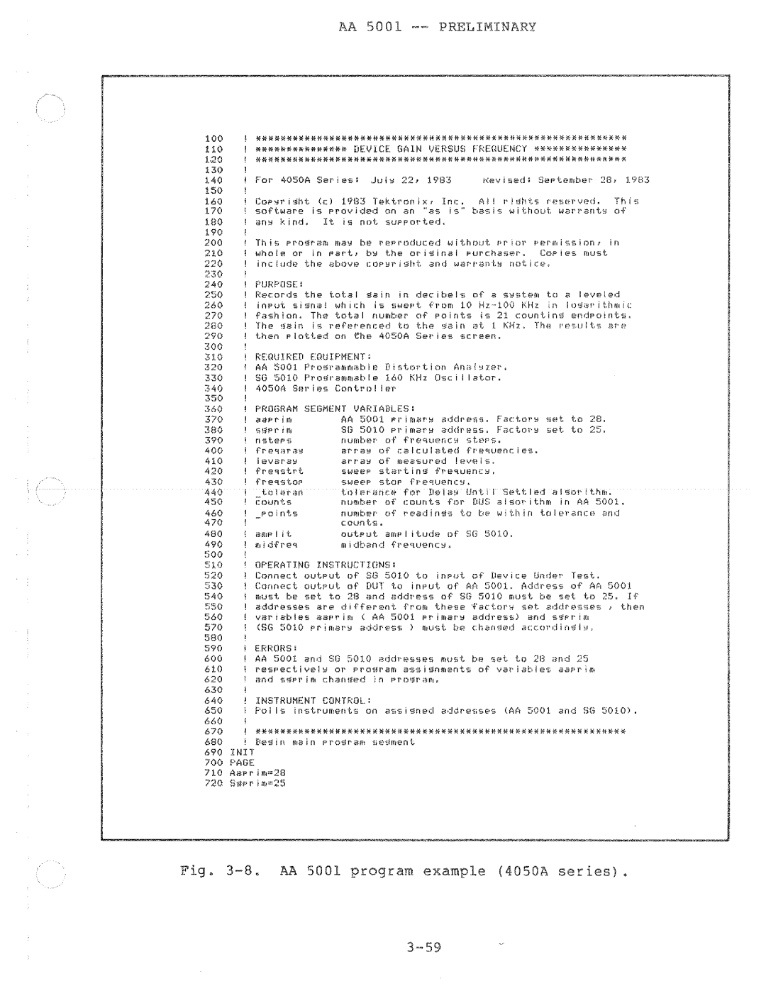 Tektronix AA 5001 manual 