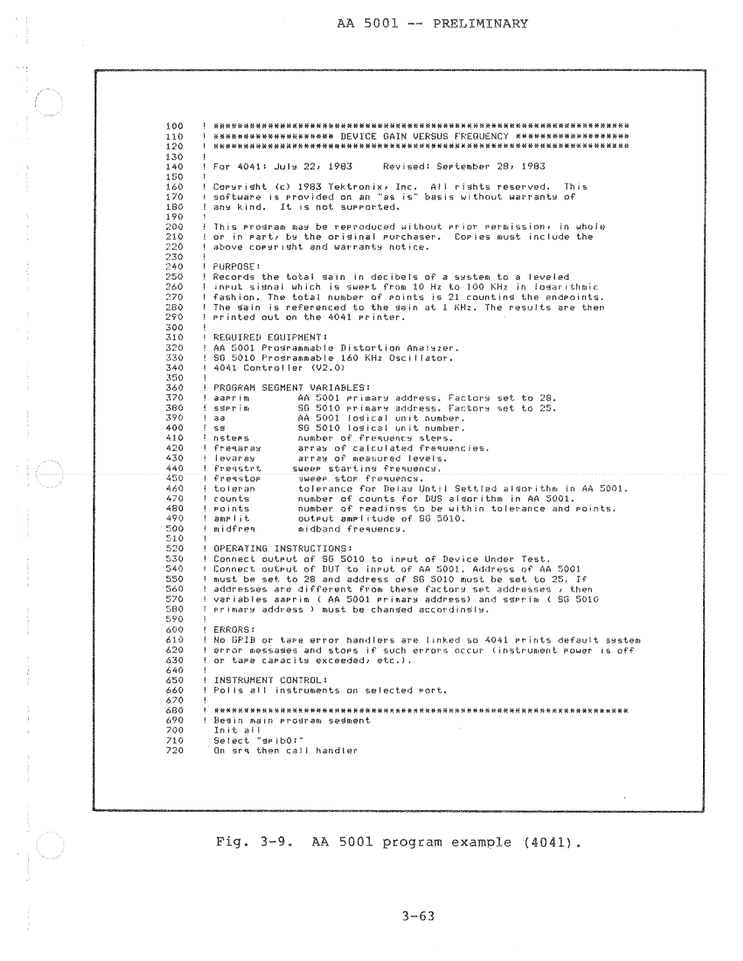 Tektronix AA 5001 manual 