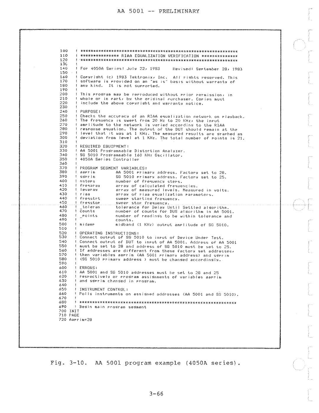 Tektronix AA 5001 manual 