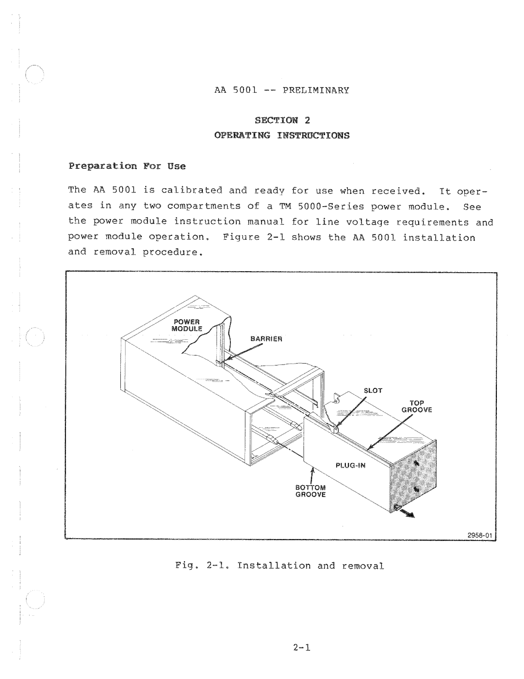 Tektronix AA 5001 manual 