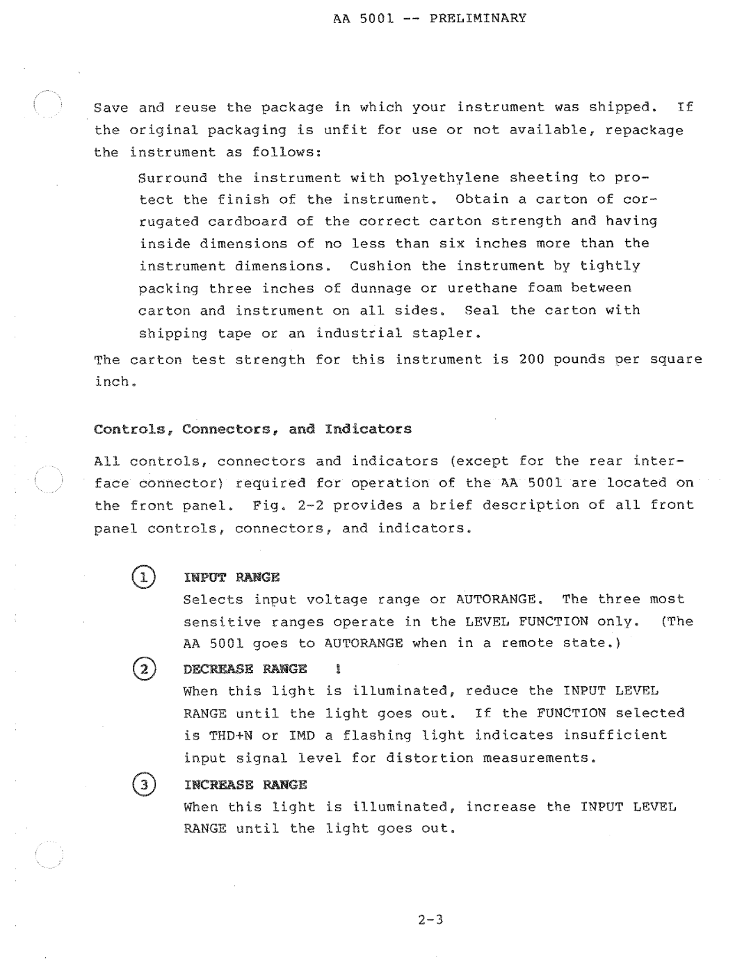 Tektronix AA 5001 manual 