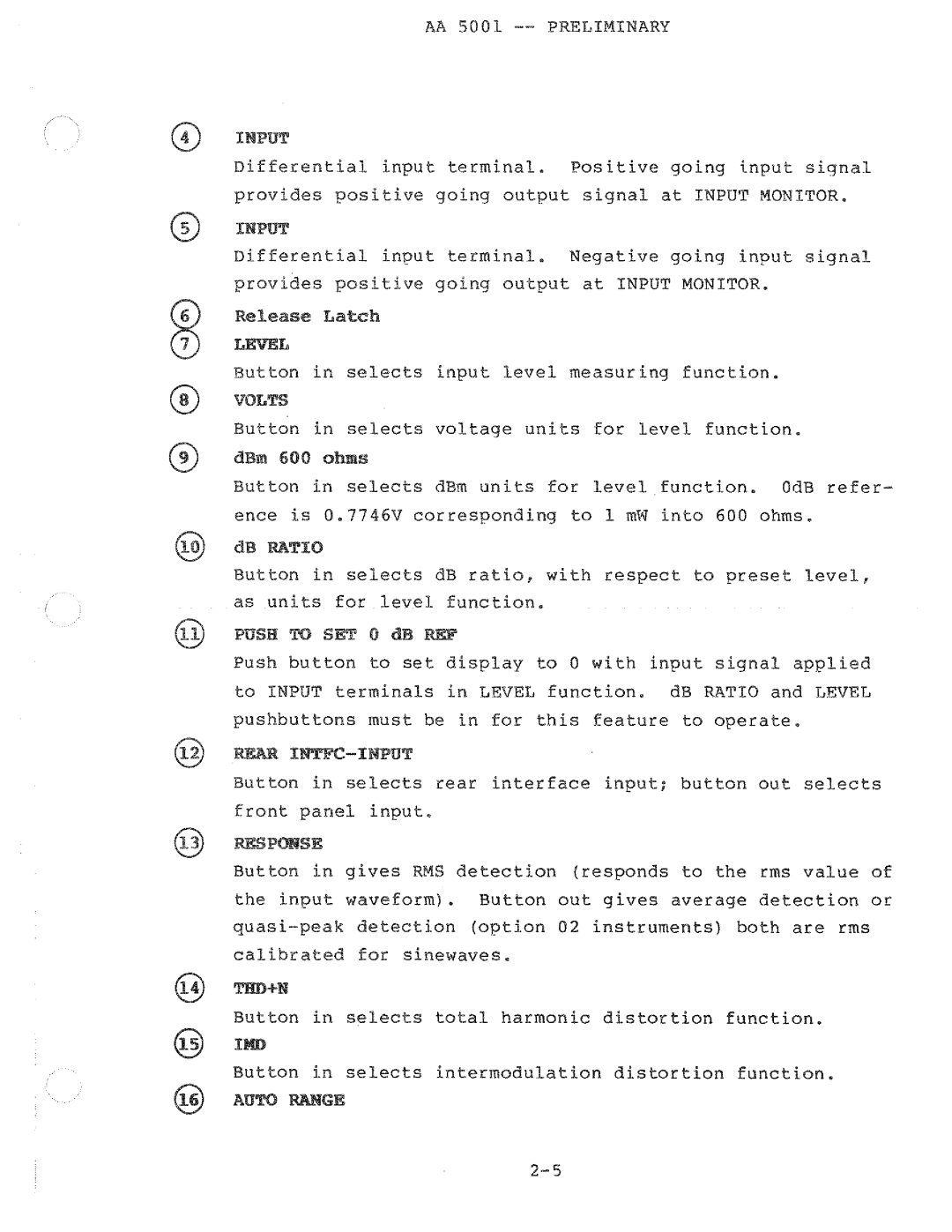 Tektronix AA 5001 manual 