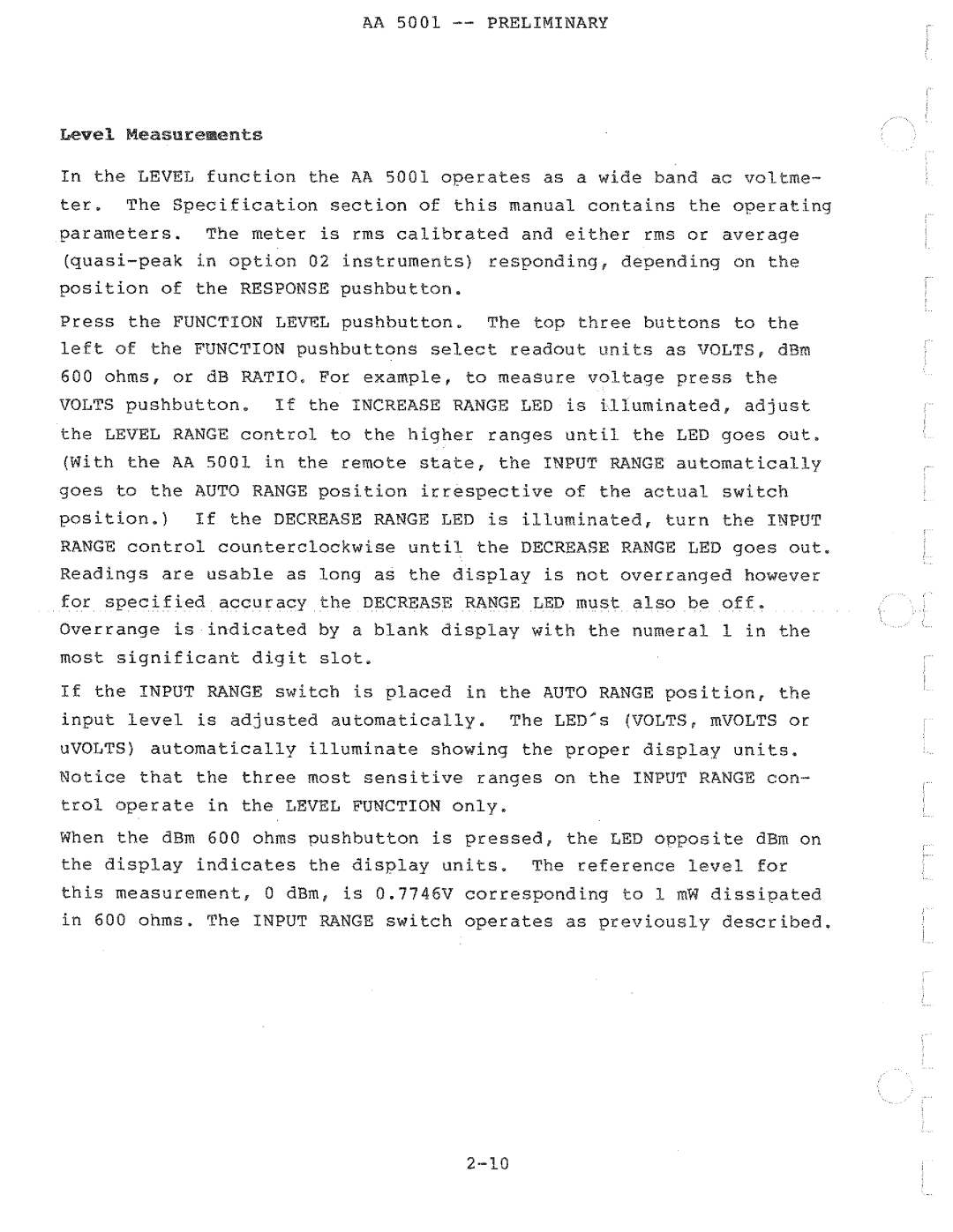 Tektronix AA 5001 manual 