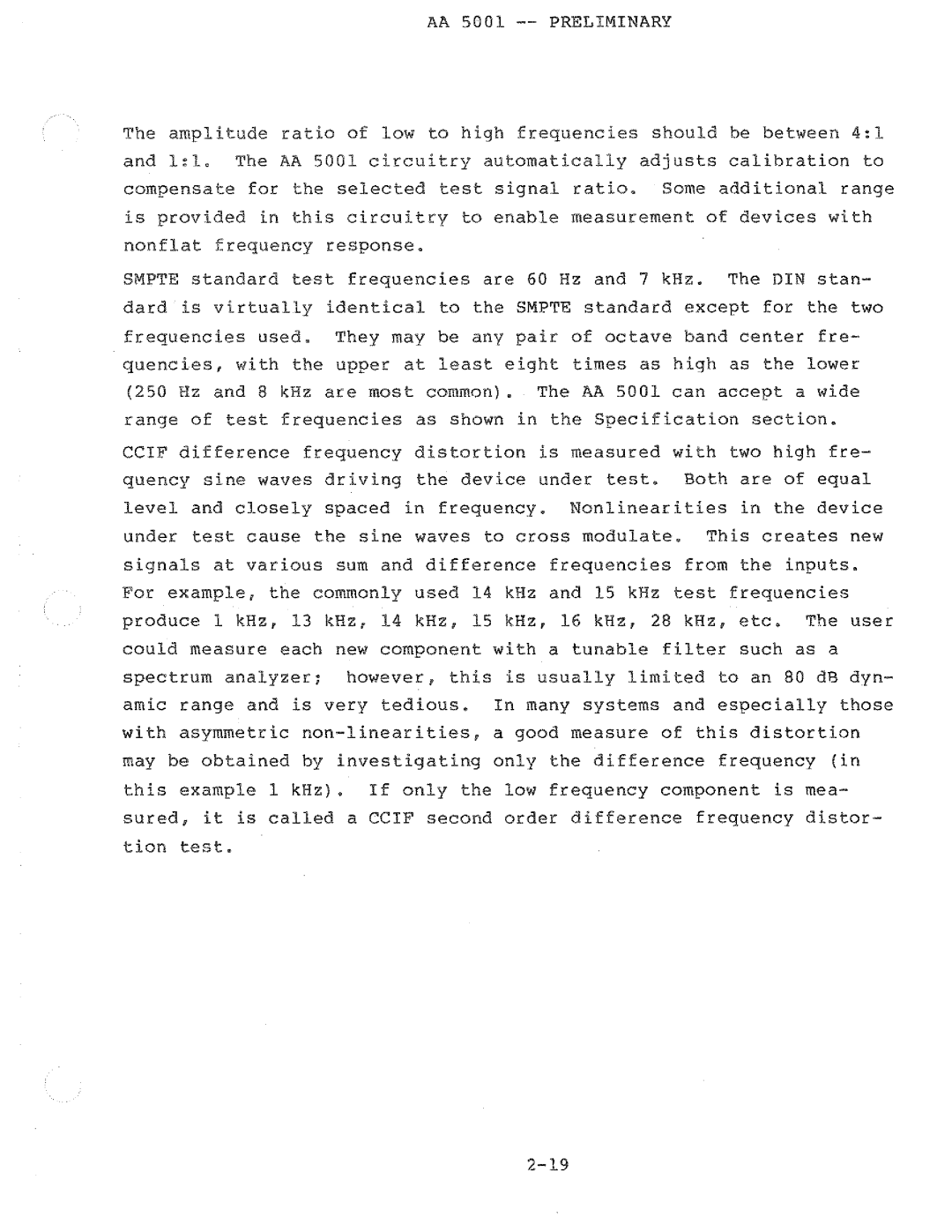 Tektronix AA 5001 manual 