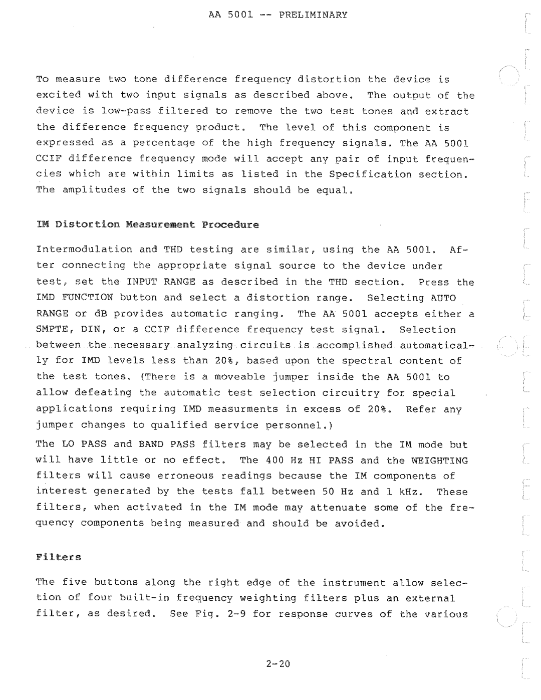 Tektronix AA 5001 manual 