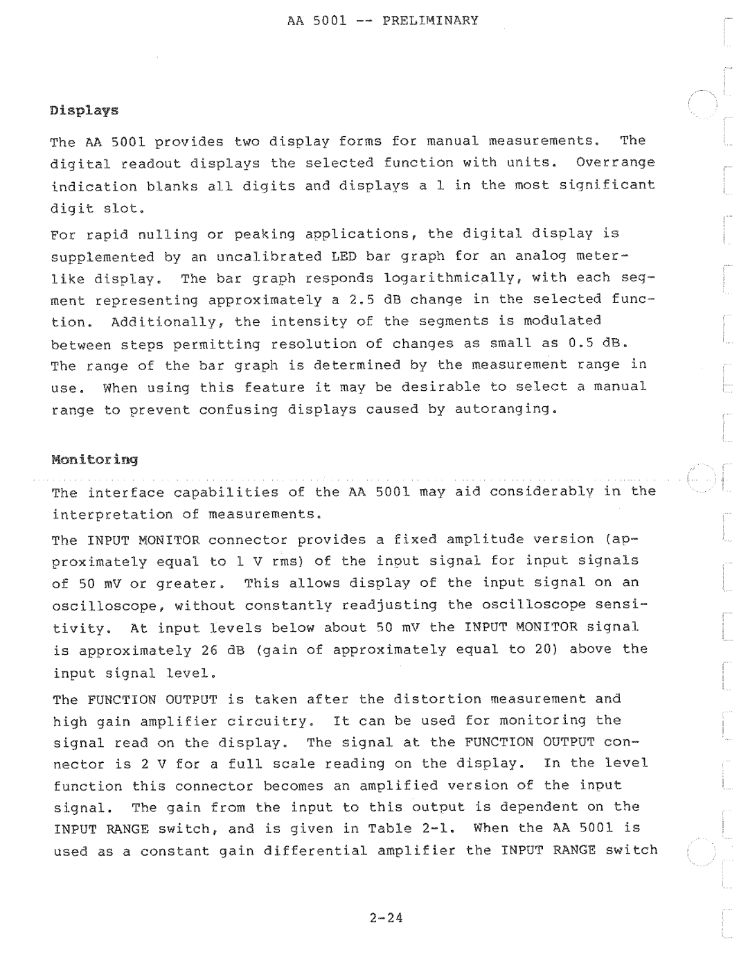 Tektronix AA 5001 manual 