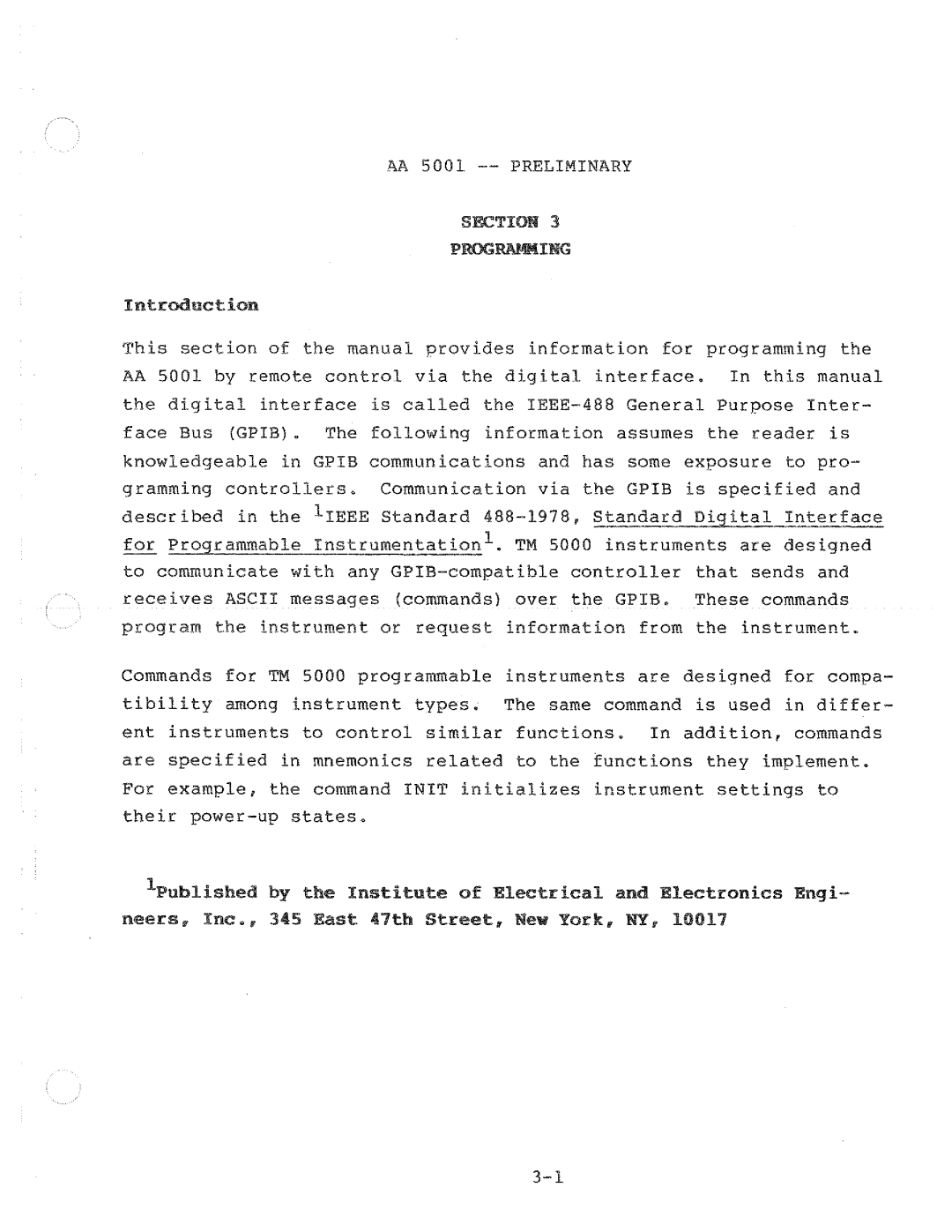 Tektronix AA 5001 manual 