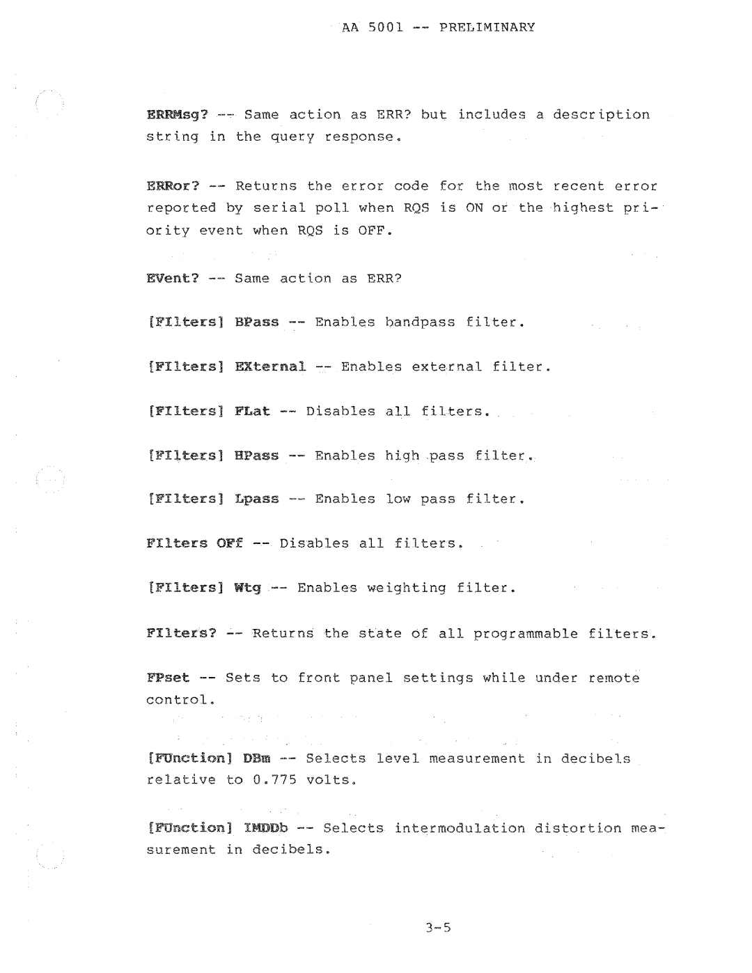 Tektronix AA 5001 manual 