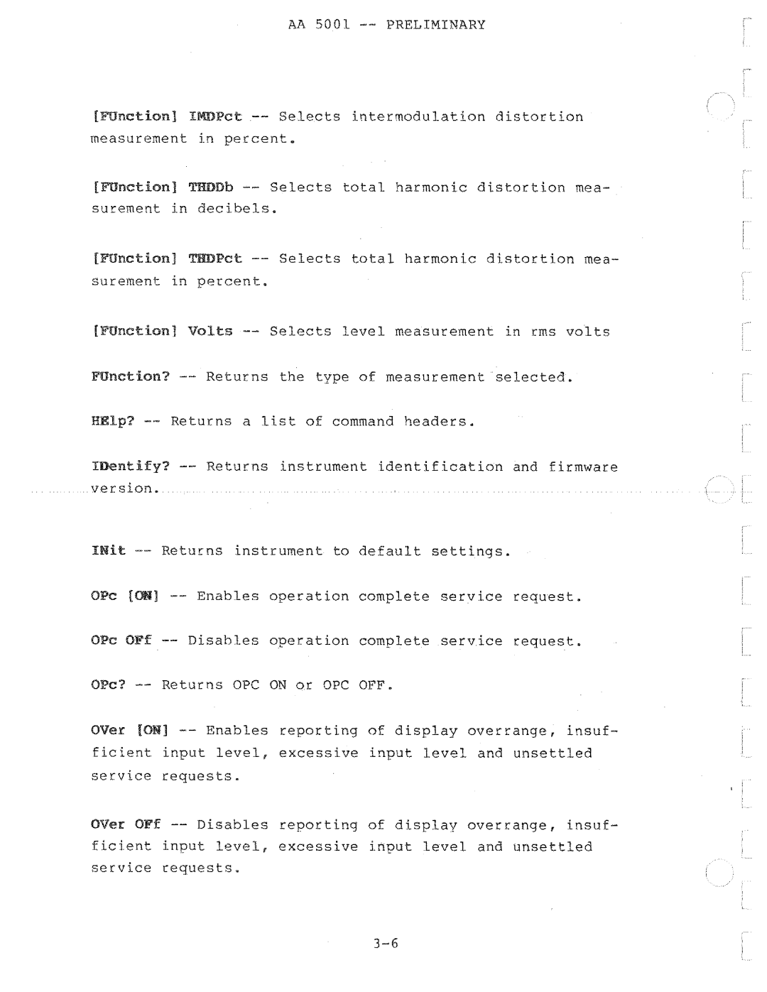 Tektronix AA 5001 manual 