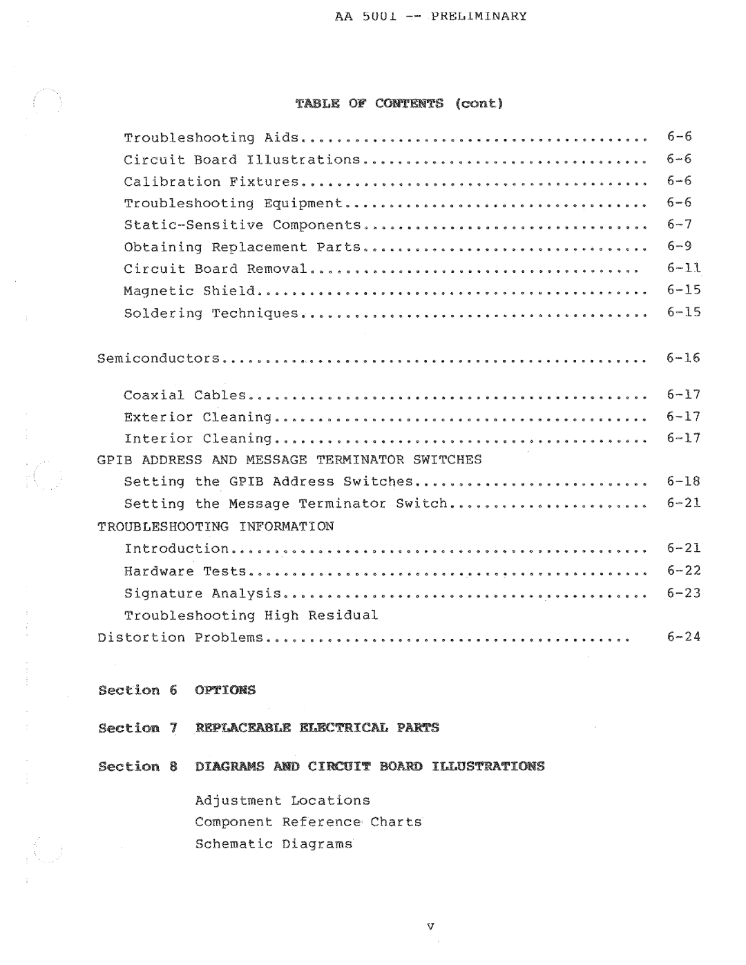 Tektronix AA 5001 manual 