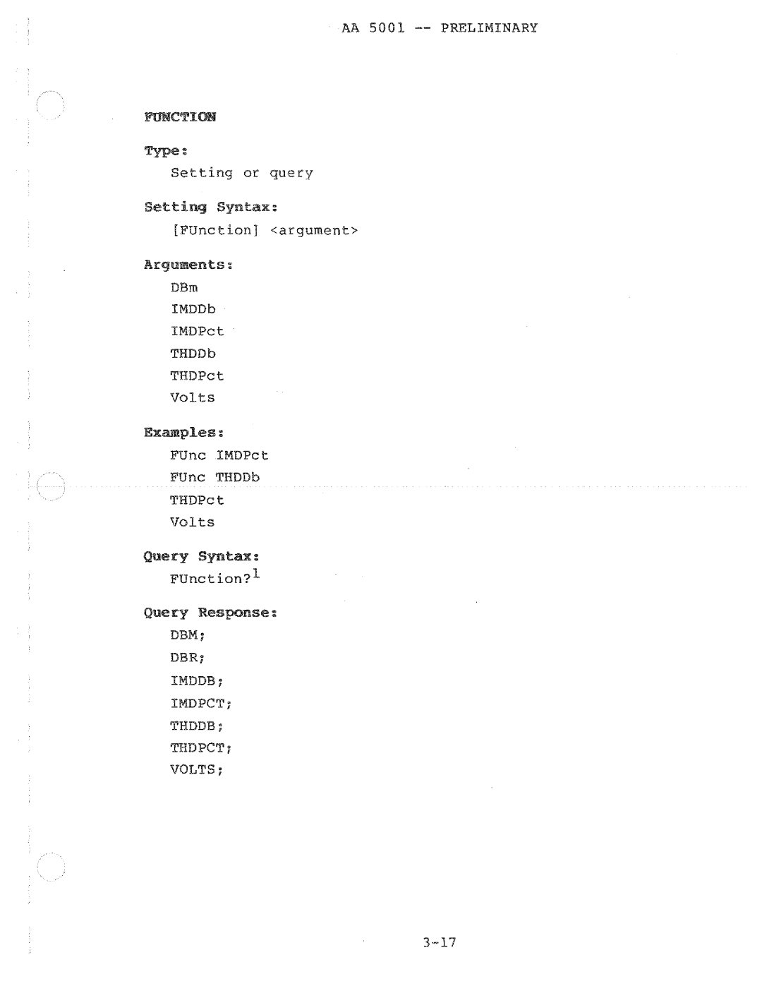 Tektronix AA 5001 manual 