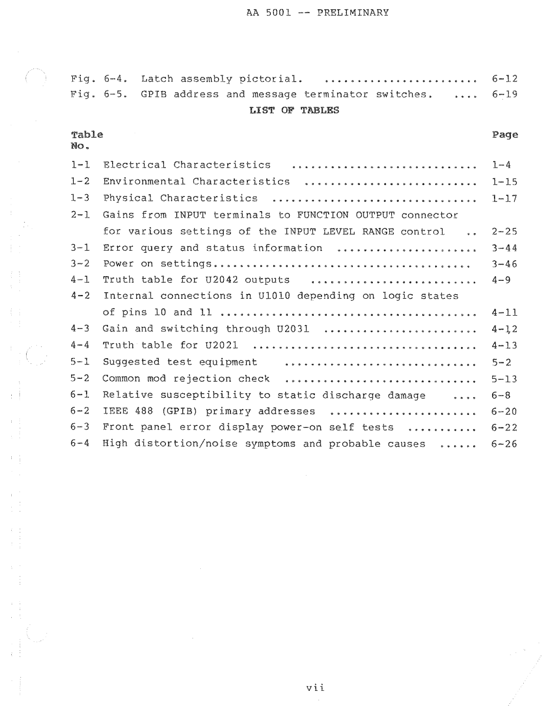 Tektronix AA 5001 manual 