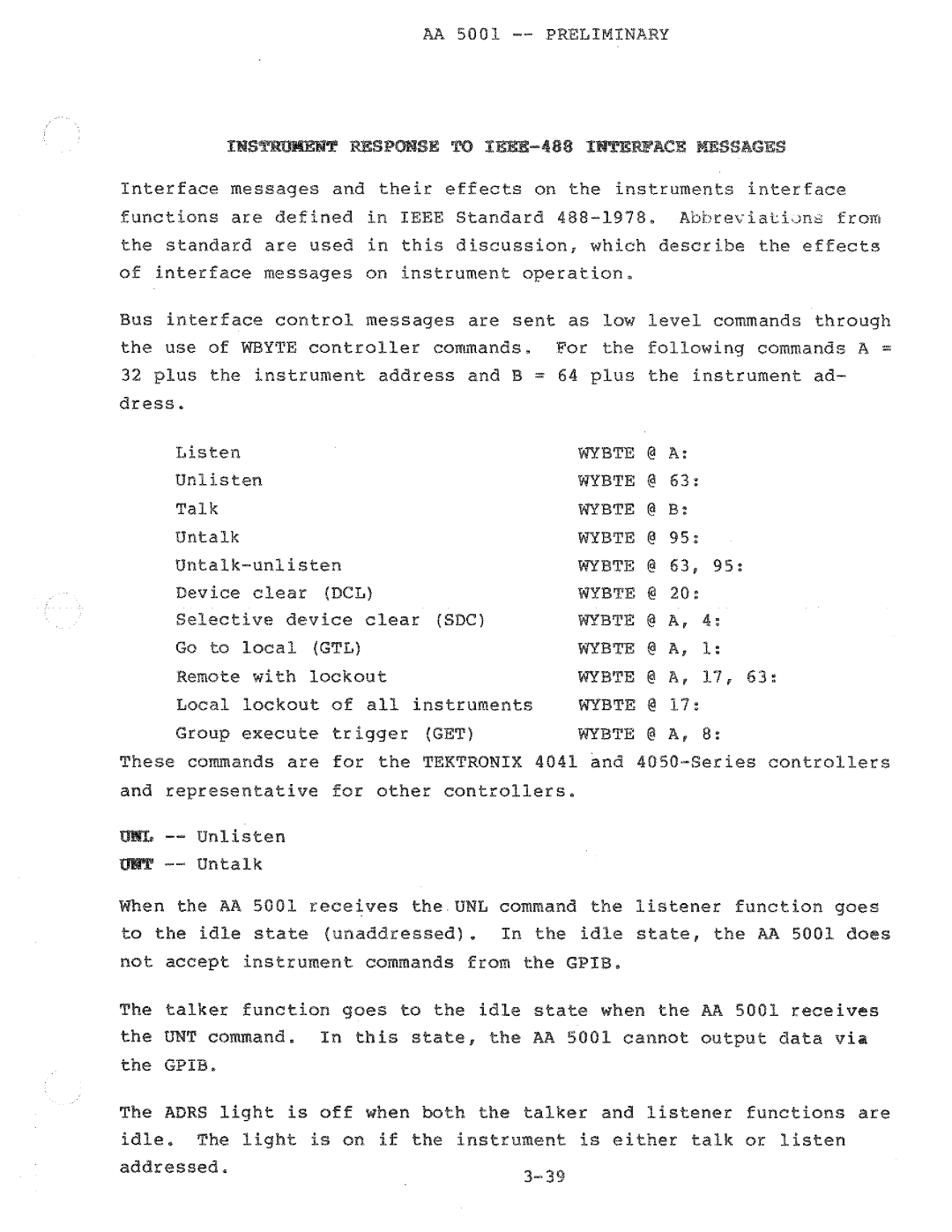 Tektronix AA 5001 manual 