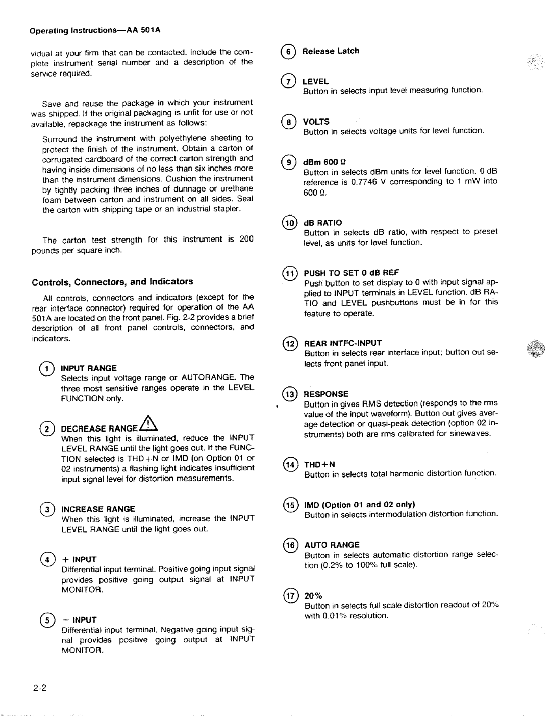 Tektronix AA 501A manual 