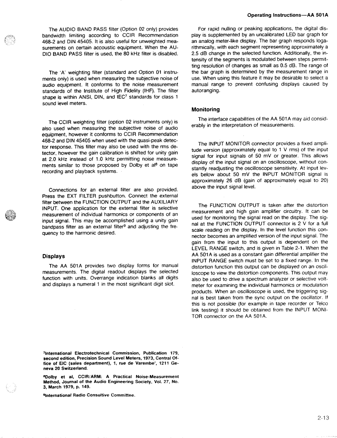 Tektronix AA 501A manual 