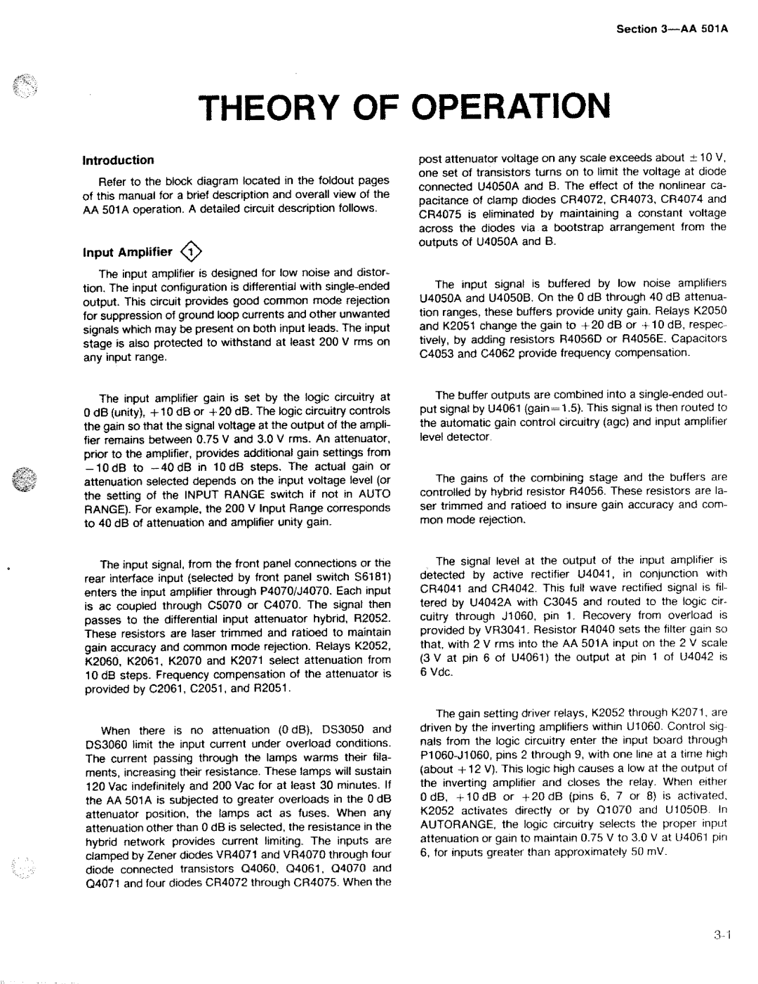 Tektronix AA 501A manual 