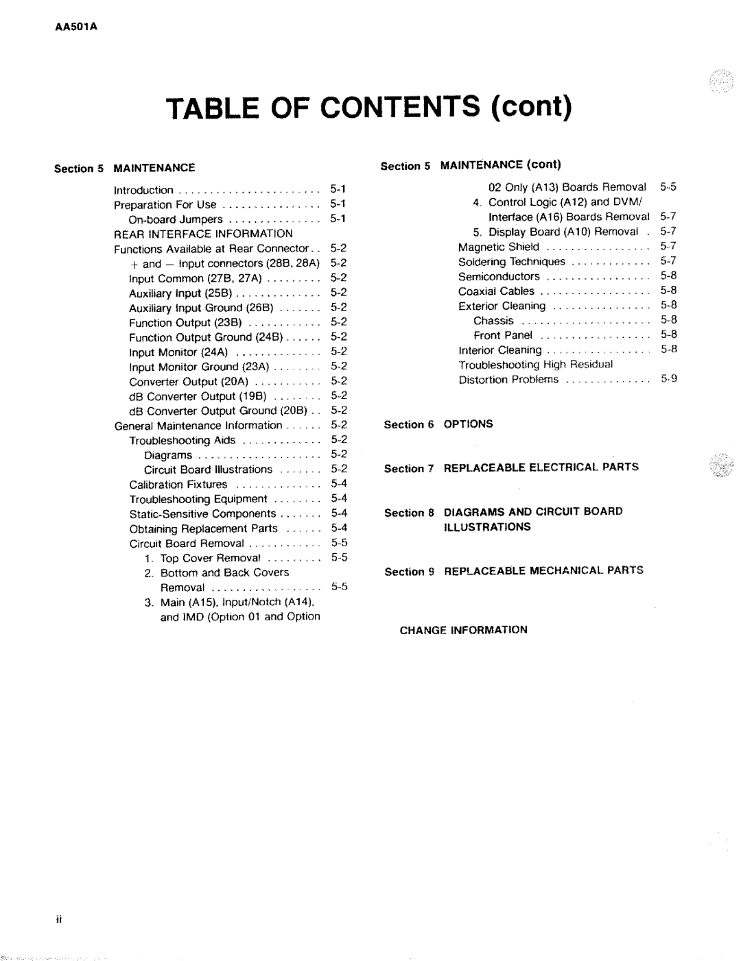 Tektronix AA 501A manual 