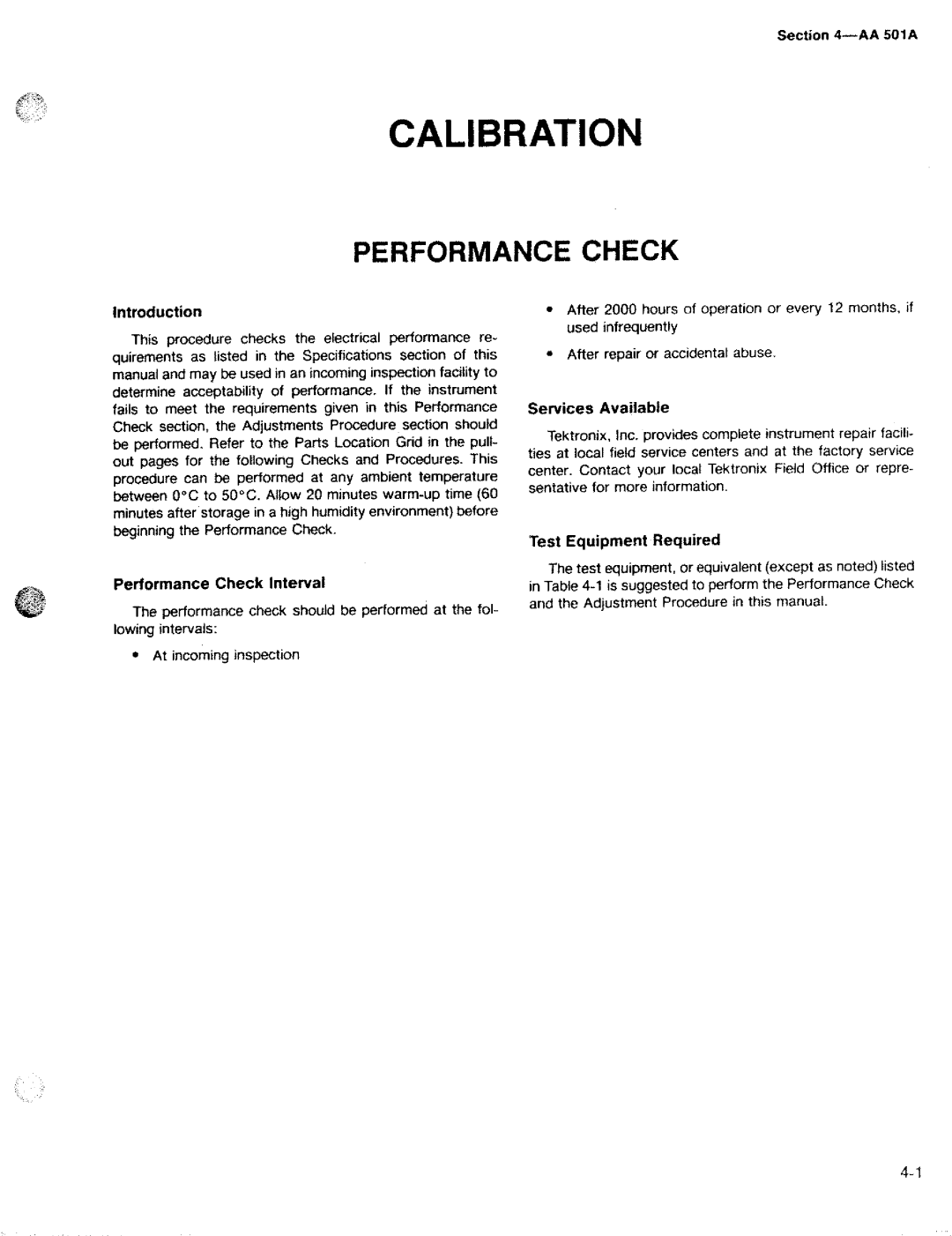 Tektronix AA 501A manual 