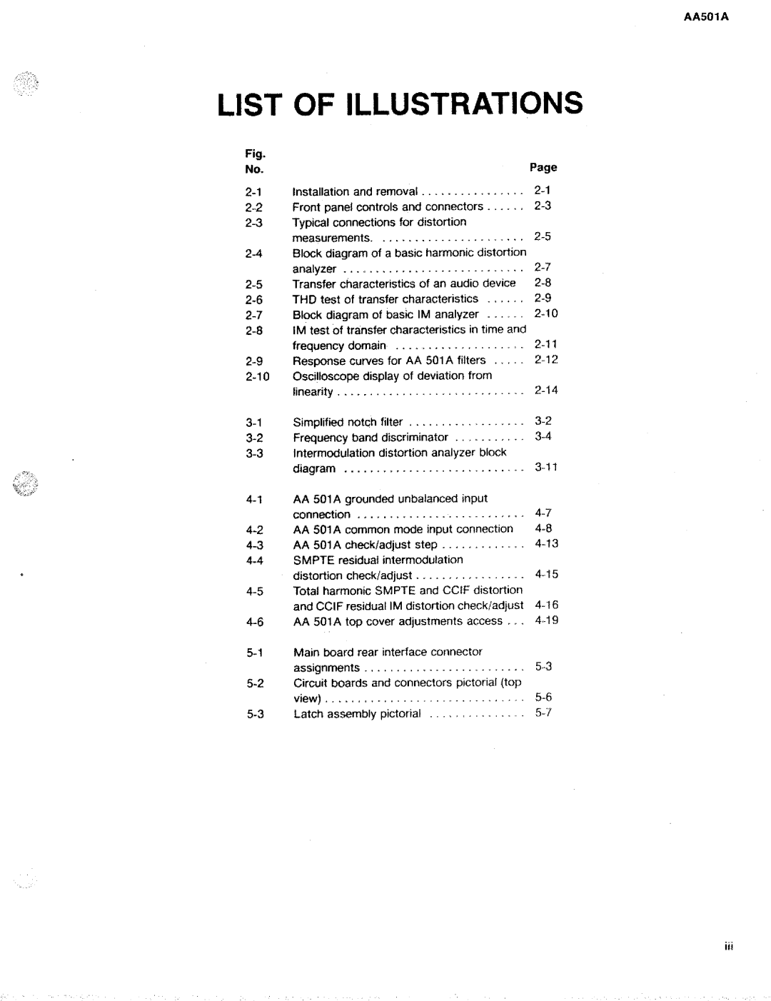 Tektronix AA 501A manual 