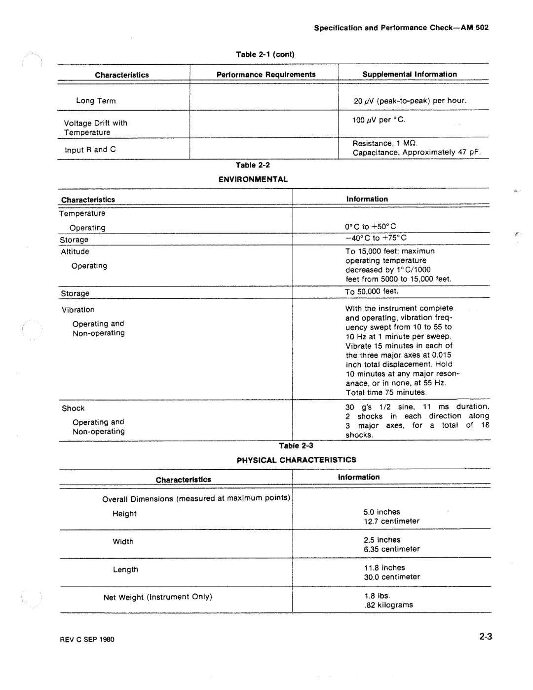 Tektronix AM-502 manual 
