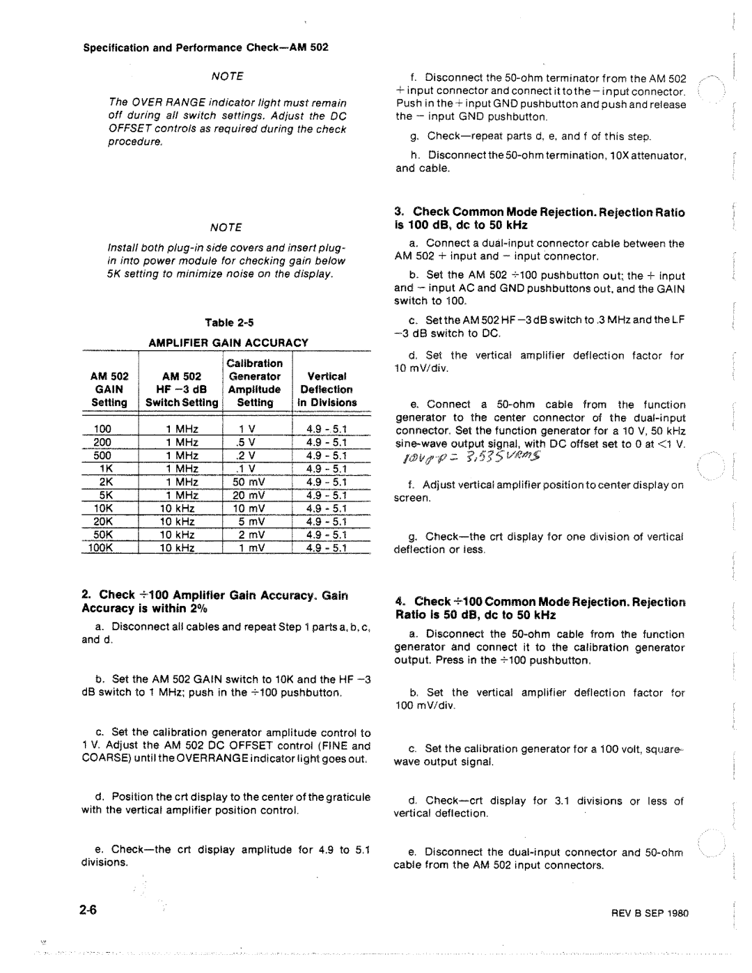 Tektronix AM-502 manual 