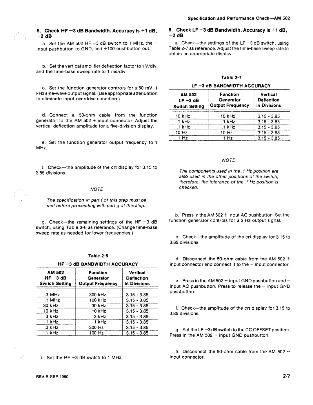 Tektronix AM-502 manual 