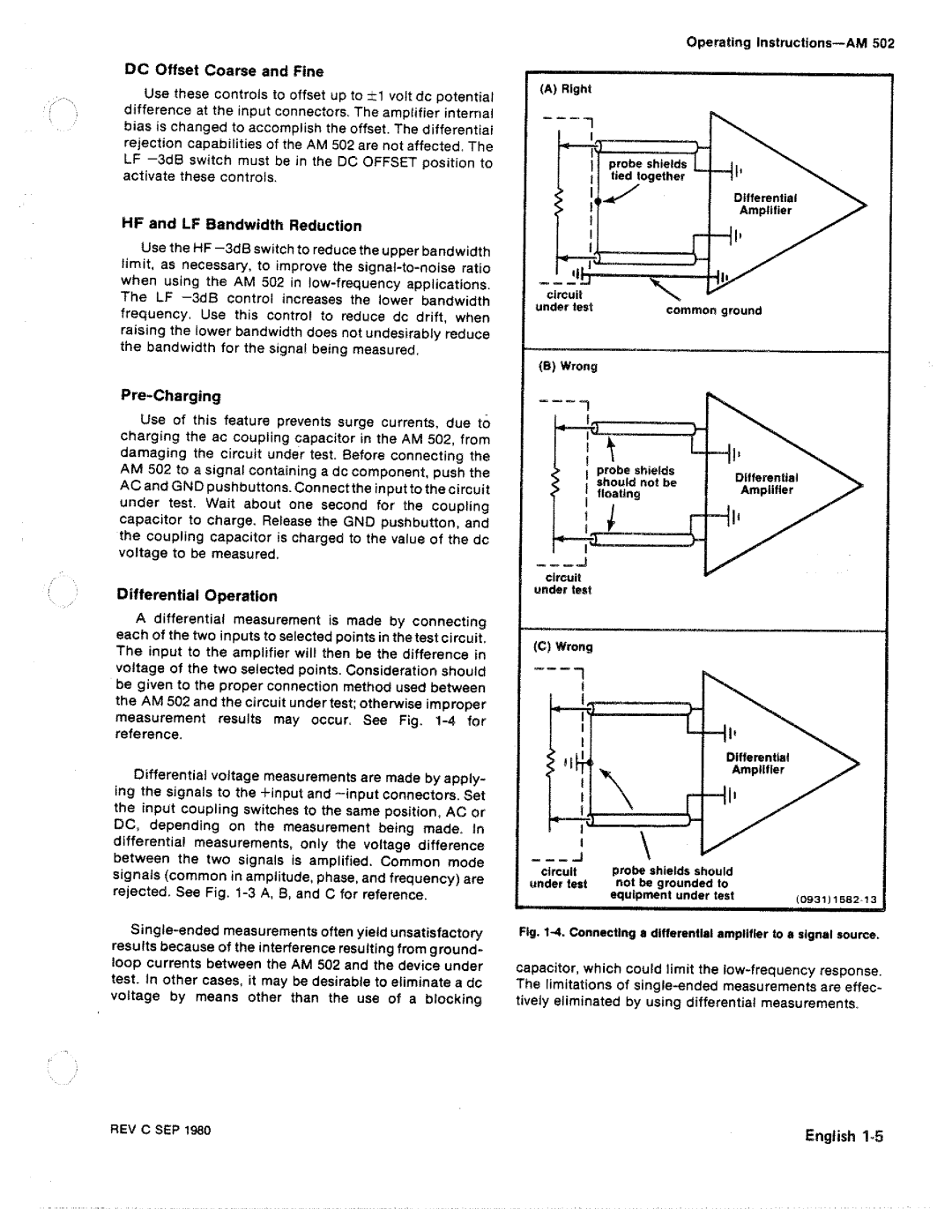 Tektronix AM-502 manual 