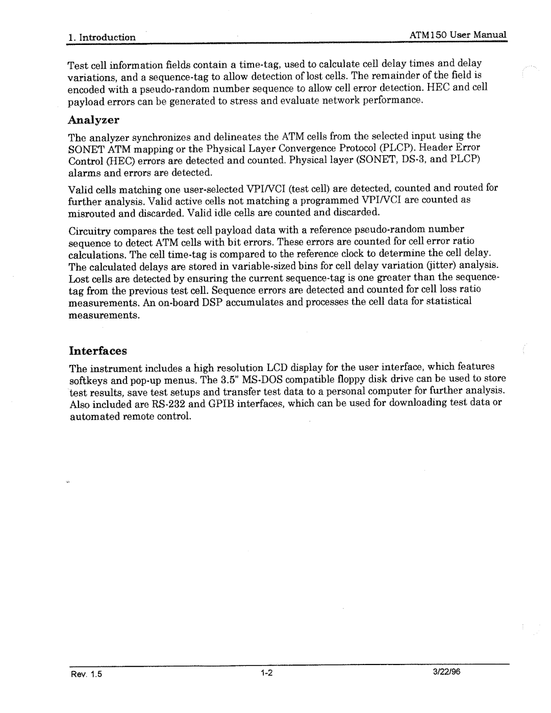 Tektronix ATM150 manual 