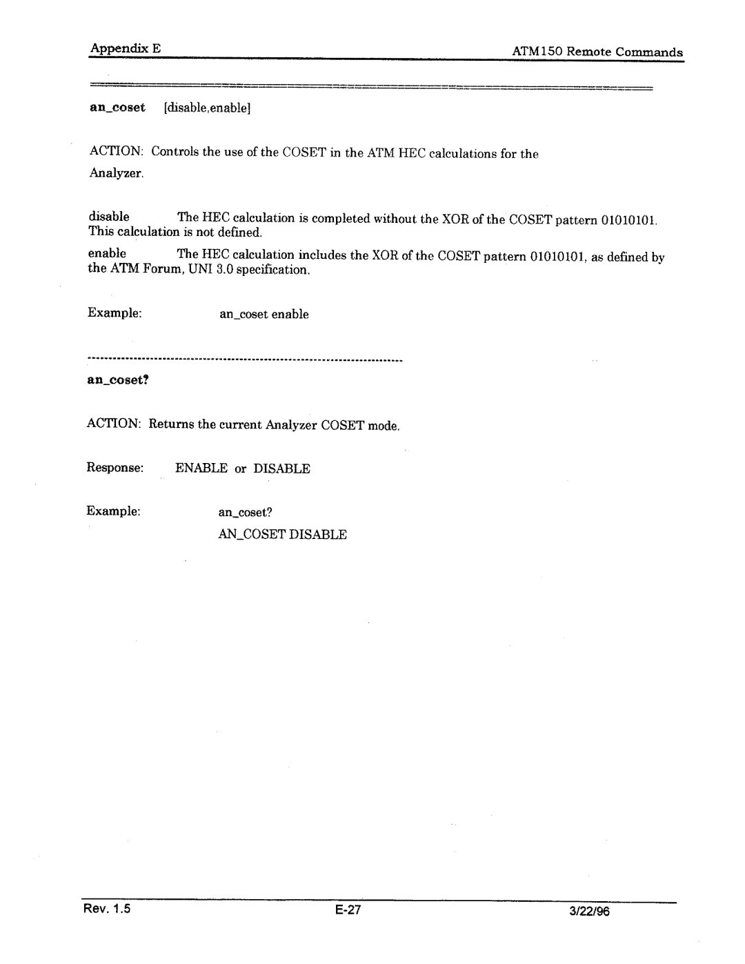 Tektronix ATM150 manual 