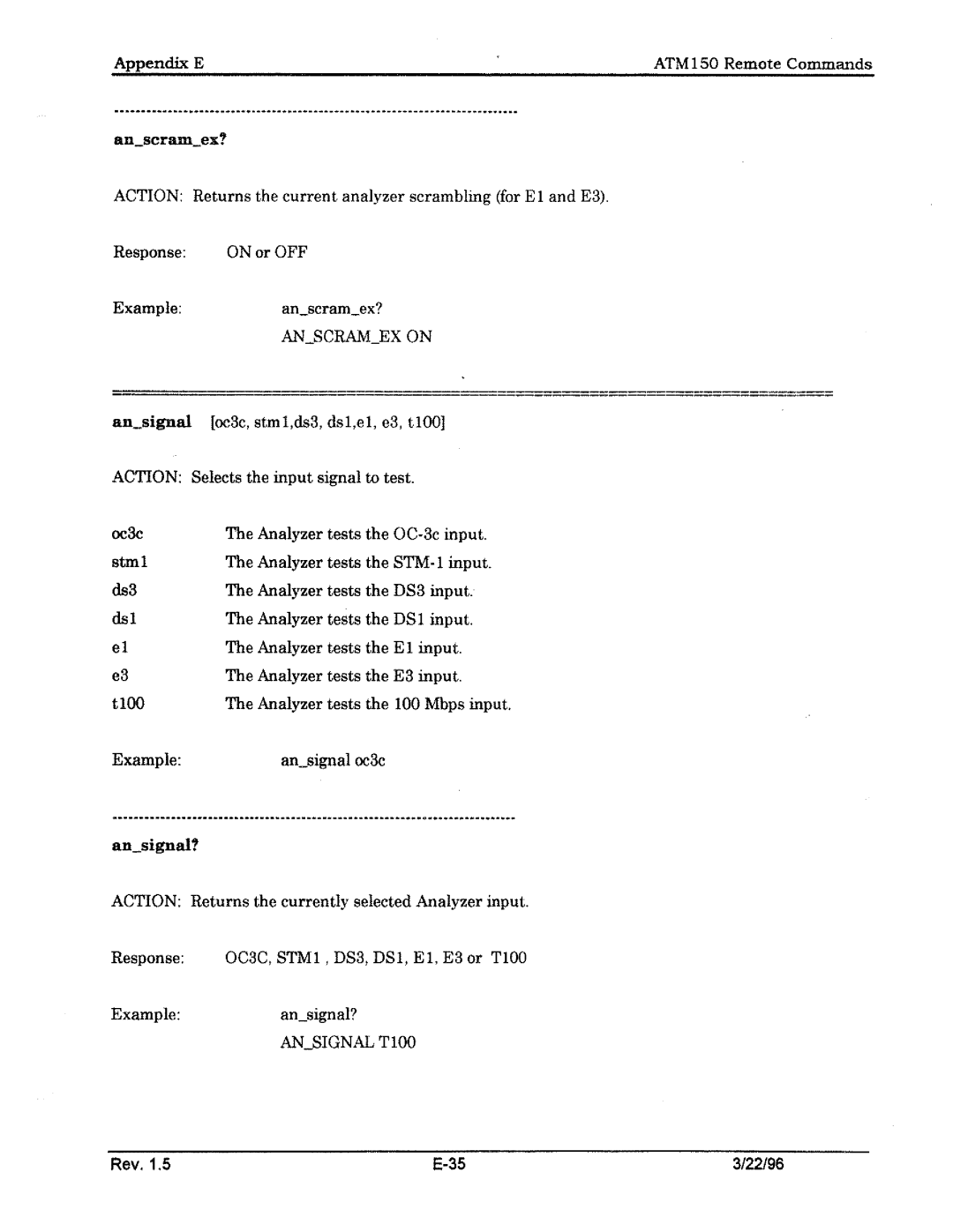 Tektronix ATM150 manual 