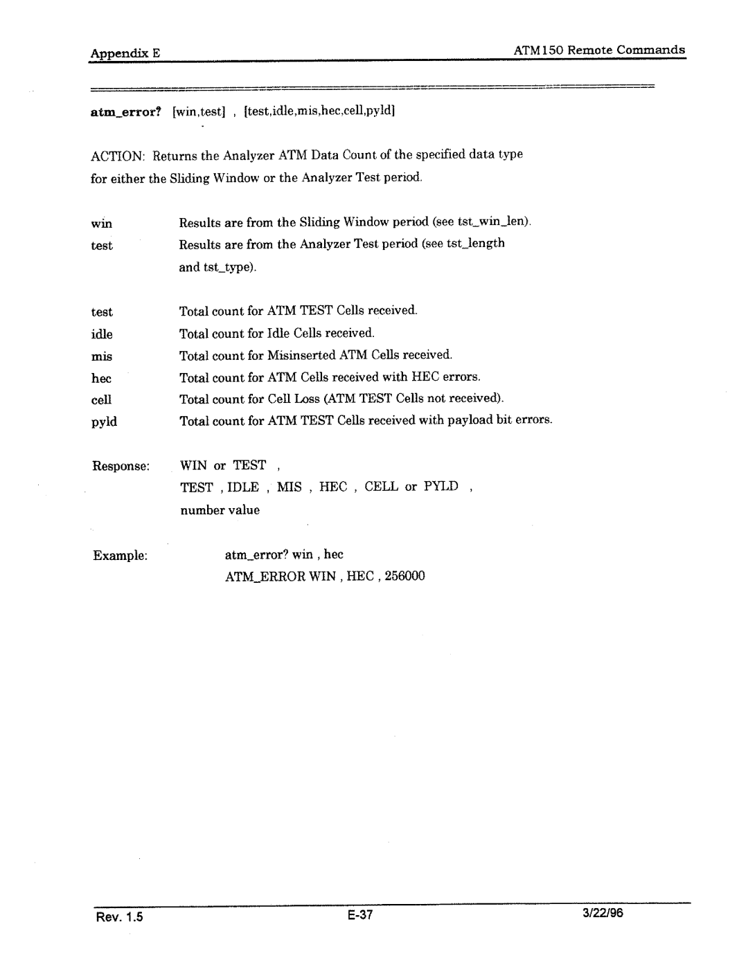 Tektronix ATM150 manual 