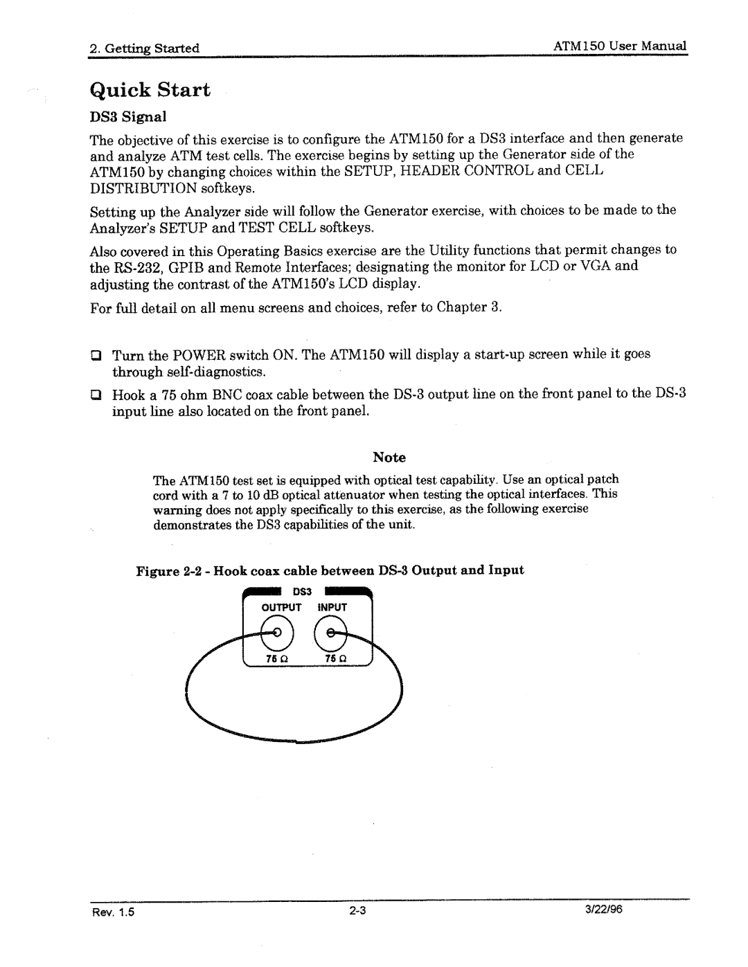 Tektronix ATM150 manual 