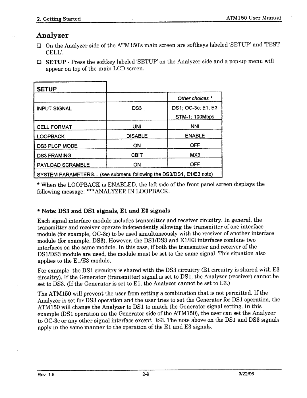 Tektronix ATM150 manual 