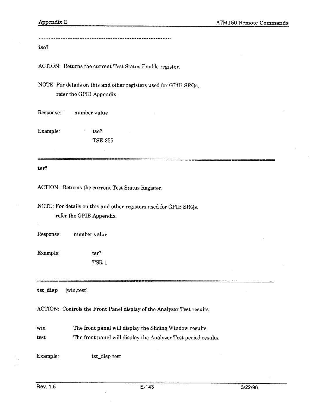 Tektronix ATM150 manual 